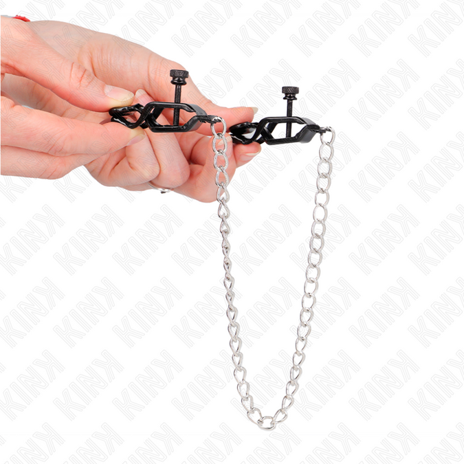 Kink – Flache Ketten-Brustwarzenklemmen Silber 30 Cm