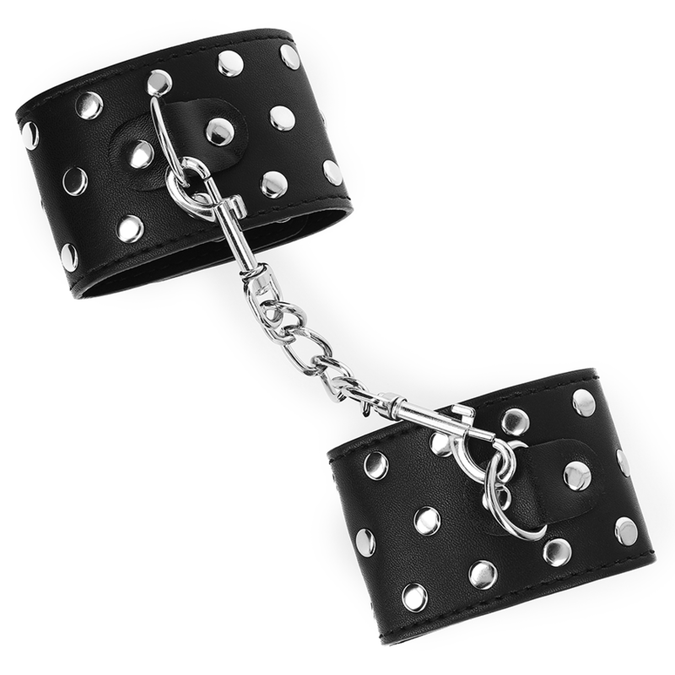 Kink – Polsboeien met druksluiting, volledig met klinknagels, zwart, verstelbaar 19 – 24 cm x 5,5 cm