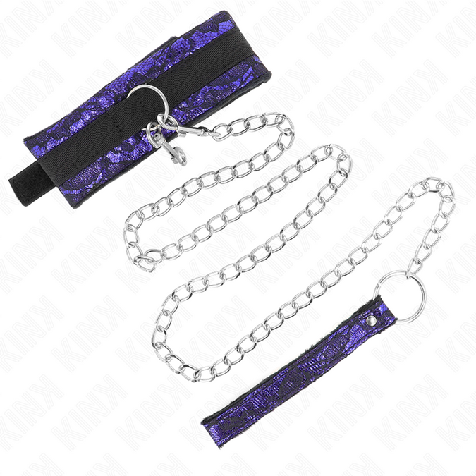 Kink – Kurze Samtspitzen-Halskette mit Gürtel 105 Cm mit Nylonbesatz 44 X 5,5 Cm