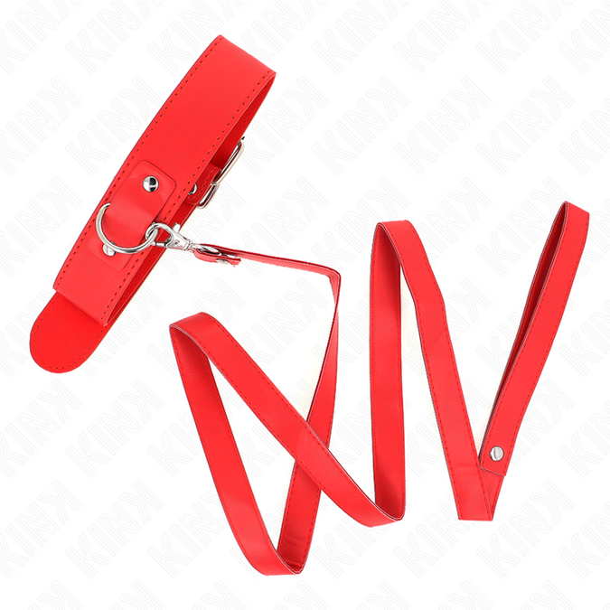 Kink – Halsband Mit Gürtel 116 Cm Rojo Riemen Verstellbar 32 – 50 Cm X 8 Cm