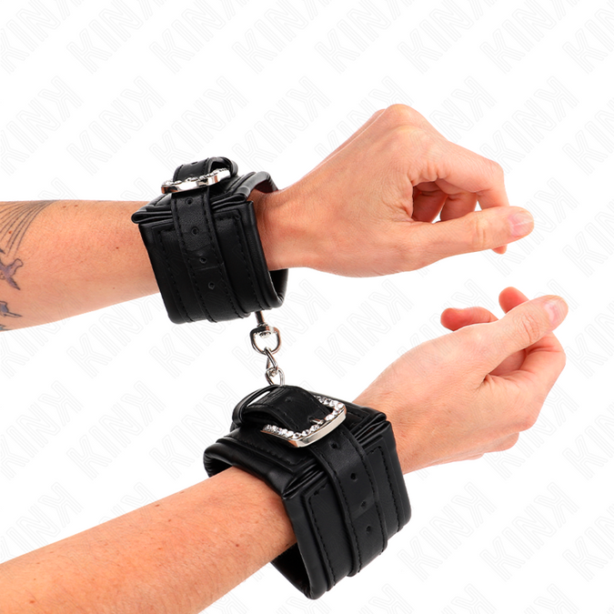 Kink – Polsboeien met strassgesp Zwart Verstelbaar 25 – 32 cm x 5,5 cm