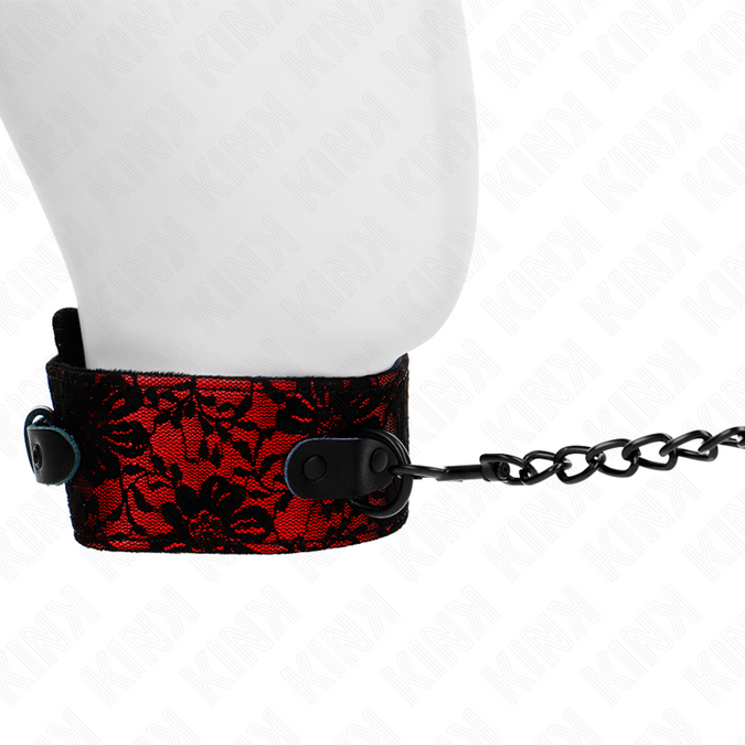 Kink – Spitzenhalskette mit Gürtel mit echtem Ledergürtel 105 Cm / 44 X 5,5 Cm