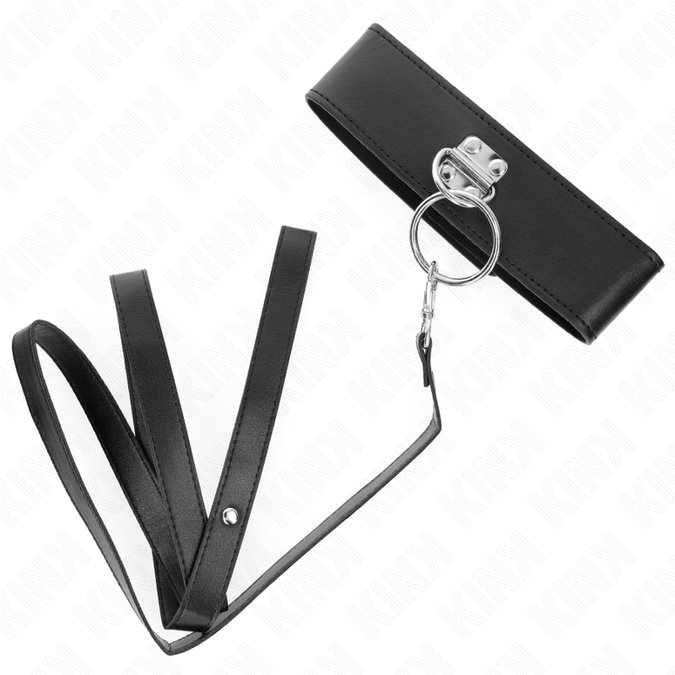 Kink – Studded Leash 116 Cm Collar With Leatherette Strap 50 X 5 Cm
