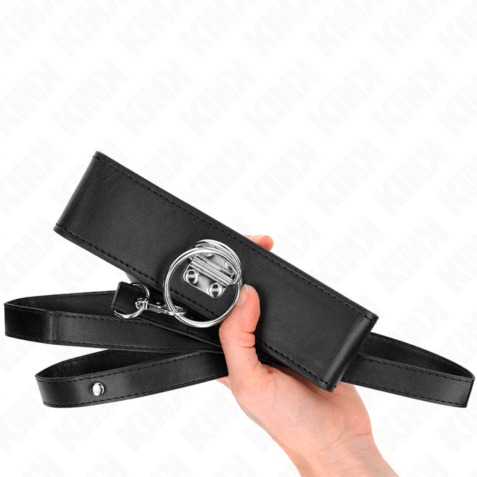 Kink – Studded Leash 116 Cm Collar With Leatherette Strap 50 X 5 Cm