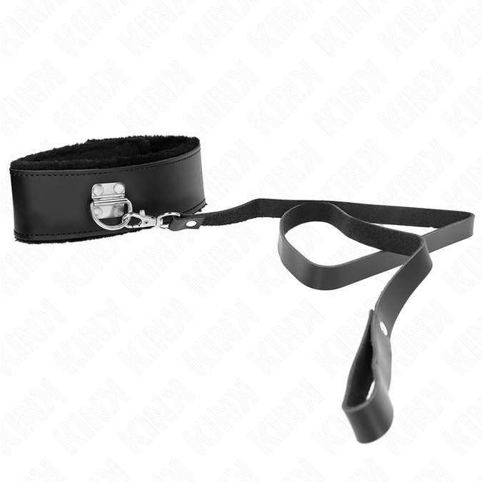 Kink – Halsband mit Gürtel 116 cm mit schwarzem Lederband, verstellbar 40 – 48 cm x 6 cm