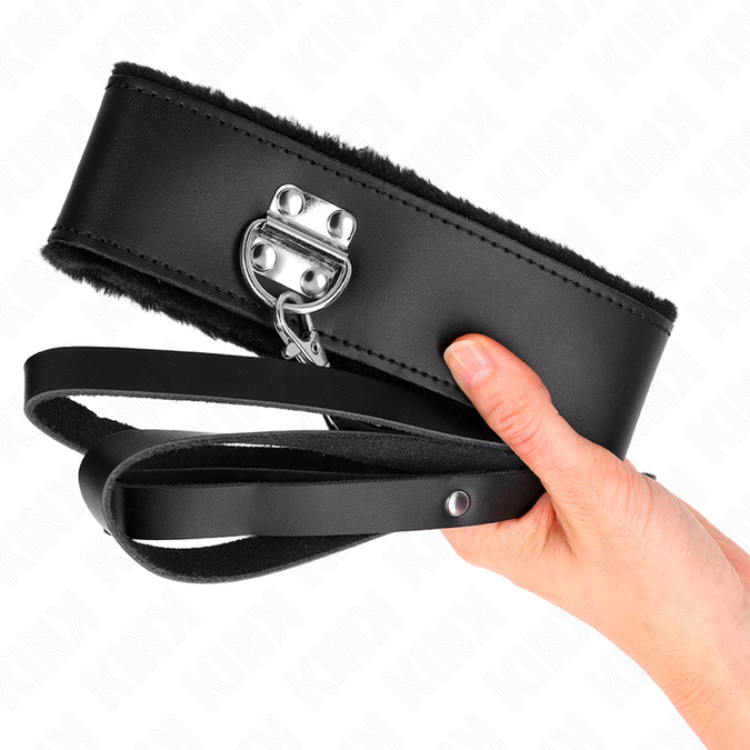 Kink – Halsband mit Gürtel 116 cm mit schwarzem Lederband, verstellbar 40 – 48 cm x 6 cm