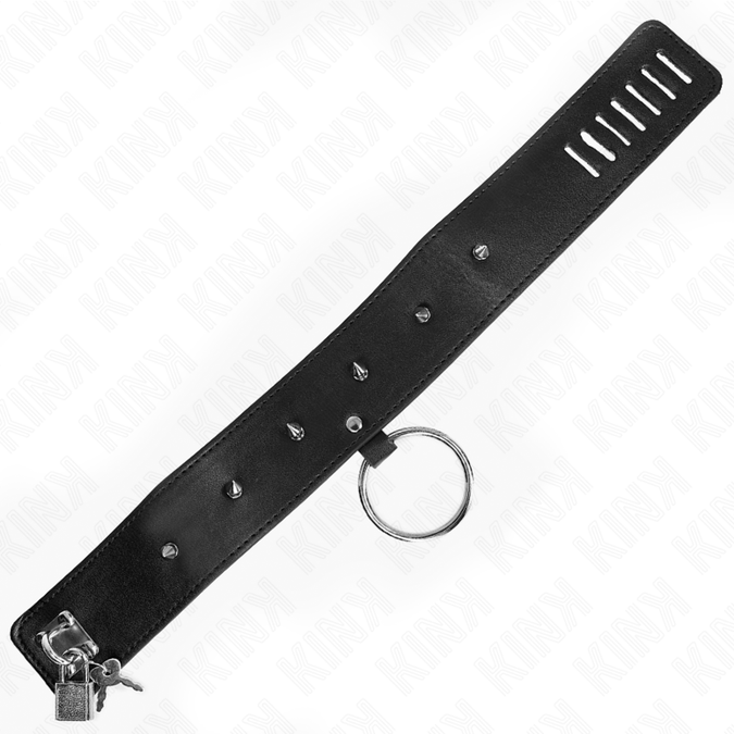 Kink – Halskette 65 Cm Mit Leine Mit Silbernen Nieten Modell 2 Verstellbar 36 – 43 Cm X 5 Cm