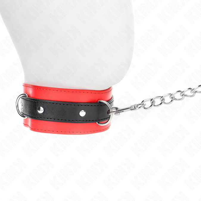 Kink – Halsband mit Gürtel 65 cm mit rotem Riemen 54 x 4,5 cm