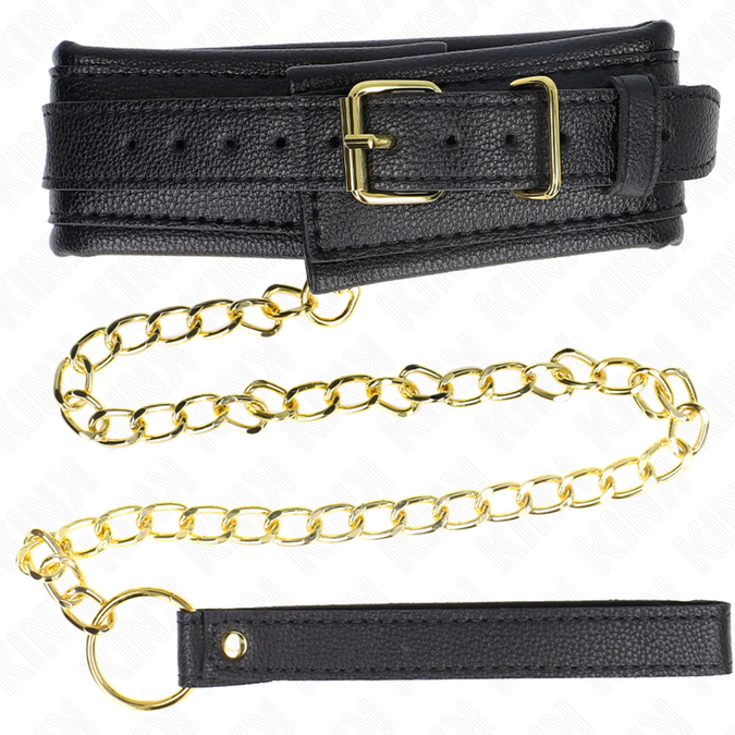 Kink – Halskette mit Schwamm-Lederimitat-Riemen Modell 1 verstellbar 37 – 54 cm x 3 cm