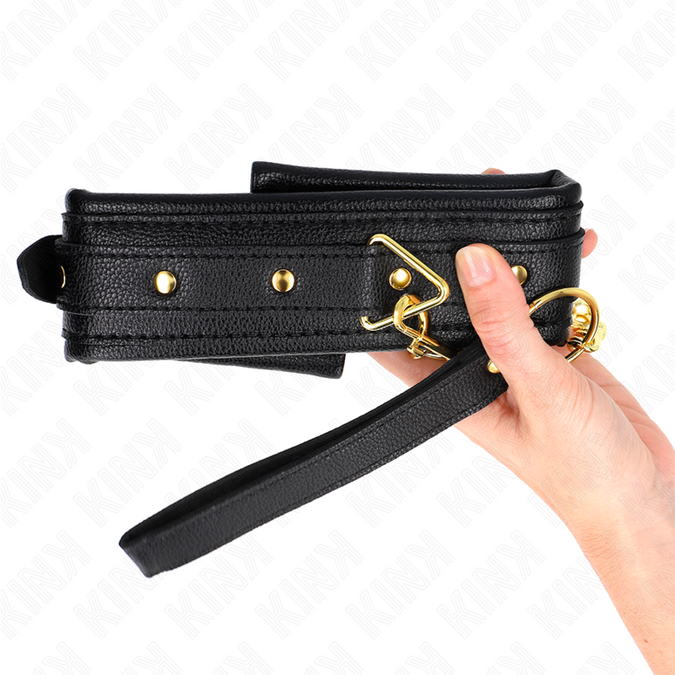 Kink – Halskette mit Schwamm-Lederimitat-Riemen Modell 1 verstellbar 37 – 54 cm x 3 cm