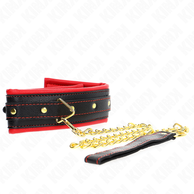 Kink – Halskette mit Schwamm-Lederimitat-Riemen Modell 2 verstellbar 37 – 54 cm x 3 cm