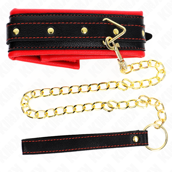 Kink – Halskette mit Schwamm-Lederimitat-Riemen Modell 2 verstellbar 37 – 54 cm x 3 cm