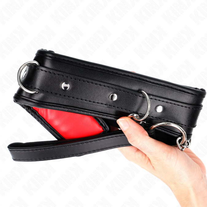 Kink – Halskette mit Schwamm-Lederimitat-Riemen Modell 3 verstellbar 37 – 54 cm x 3 cm