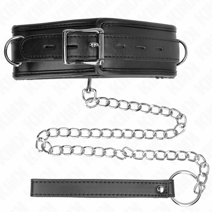 Kink – Halskette mit Schwamm-Lederimitat-Riemen Modell 3 verstellbar 37 – 54 cm x 3 cm
