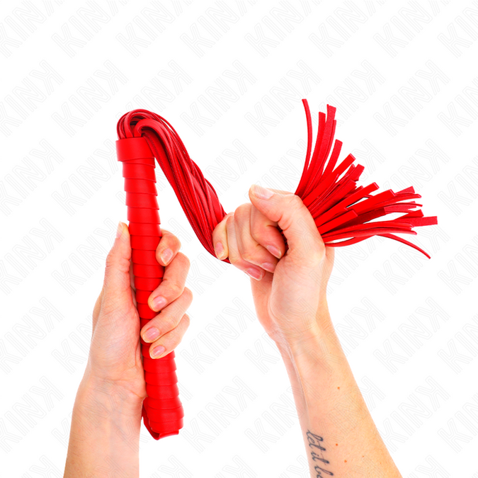 Kink – Peitsche mit rotem strukturiertem Griff 48,5 cm