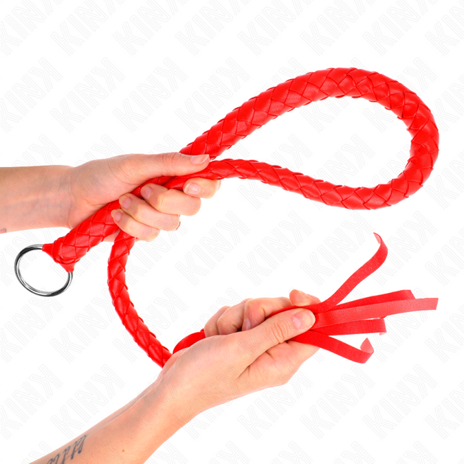 Kink – Schlangenpeitsche mit rotem Handring 65 cm