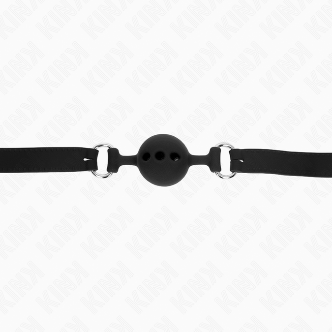 Kink – Vollsilikon Knebel 55 x 2 cm mit 4 cm Kugel Größe S Schwarz Verstellbar 35 – 51 cm