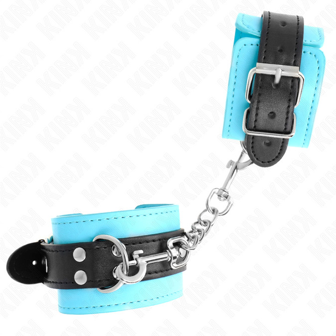 Kink – Haken-Handgelenkfesseln Blau mit Fellfutter Verstellbar 20 – 28 Cm X 5,5 Cm