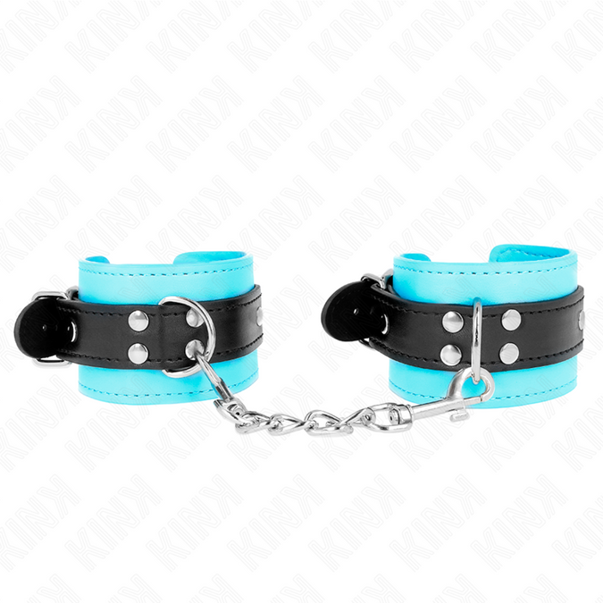 Kink – Haken-Handgelenkfesseln Blau mit Fellfutter Verstellbar 20 – 28 Cm X 5,5 Cm