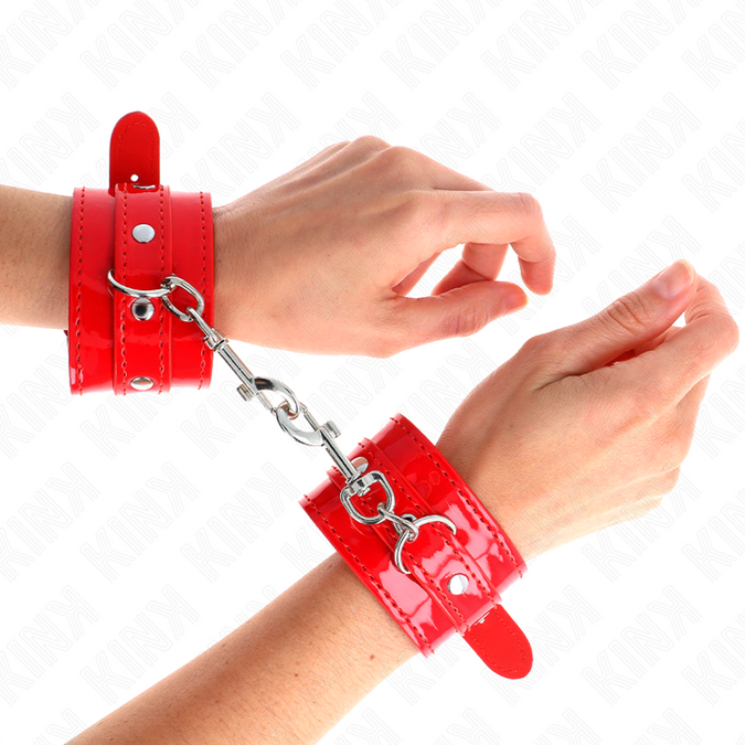 Kink – Glänzende Handschellen Rot Verstellbar 23 – 33 Cm
