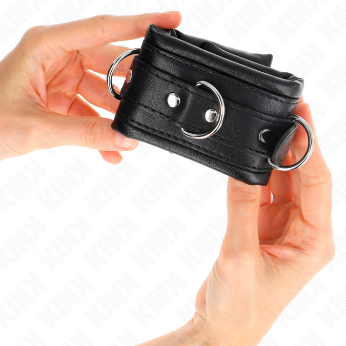 Kink – Schwere Handgelenkfesseln mit schwarzem Fellfutter Verstellbar 20 – 30 cm x 6 cm