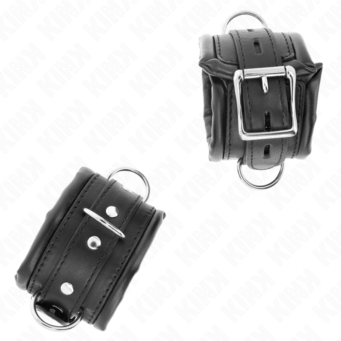 Kink – Schwere Handgelenkfesseln mit schwarzem Fellfutter Verstellbar 20 – 30 cm x 6 cm