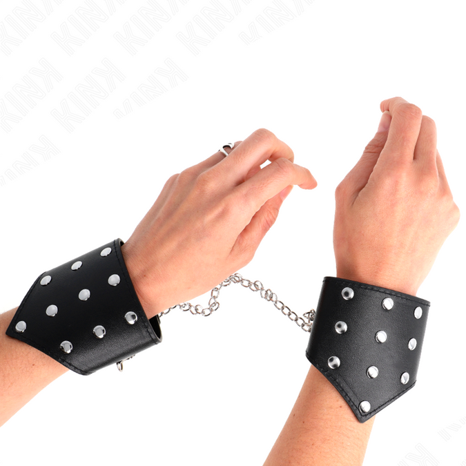 Kink – Schwarze Point-Style-Handgelenkbänder mit Kette Verstellbar 17 – 23 cm x 8,5 cm