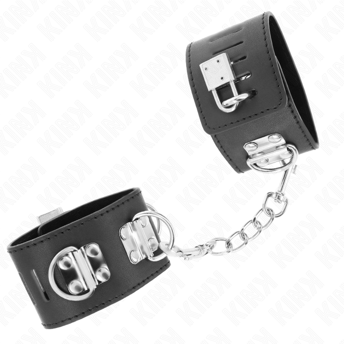 Kink – Multiposition Wrist Restraints With Padlock Closure Black Adjustable 16 – 23 Cm X 5.5 Cm