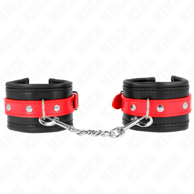 Kink – Wrist Restraints Black With Red Belt Adjustable 17 – 28 Cm X 6 Cm