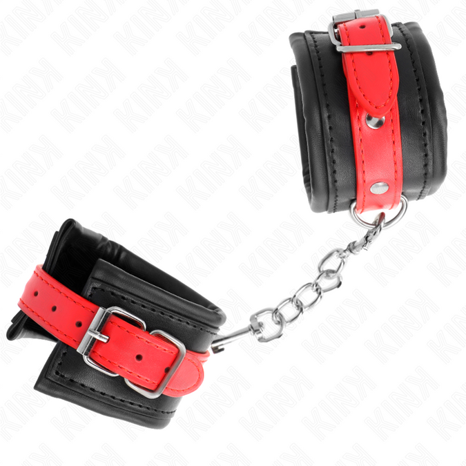 Kink – Wrist Restraints Black With Red Belt Adjustable 17 – 28 Cm X 6 Cm