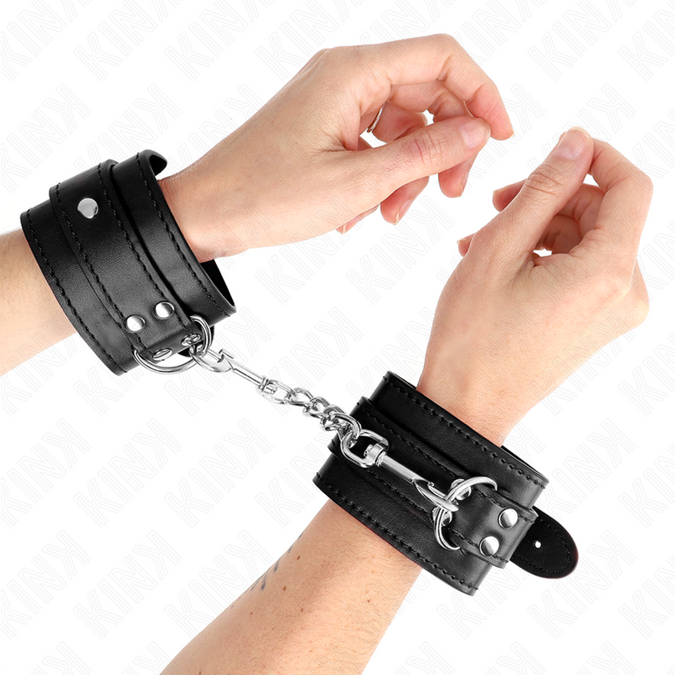 Kink – Einfache Handgelenkfesseln Schwarz, verstellbar 20 – 23 cm x 5,5 cm