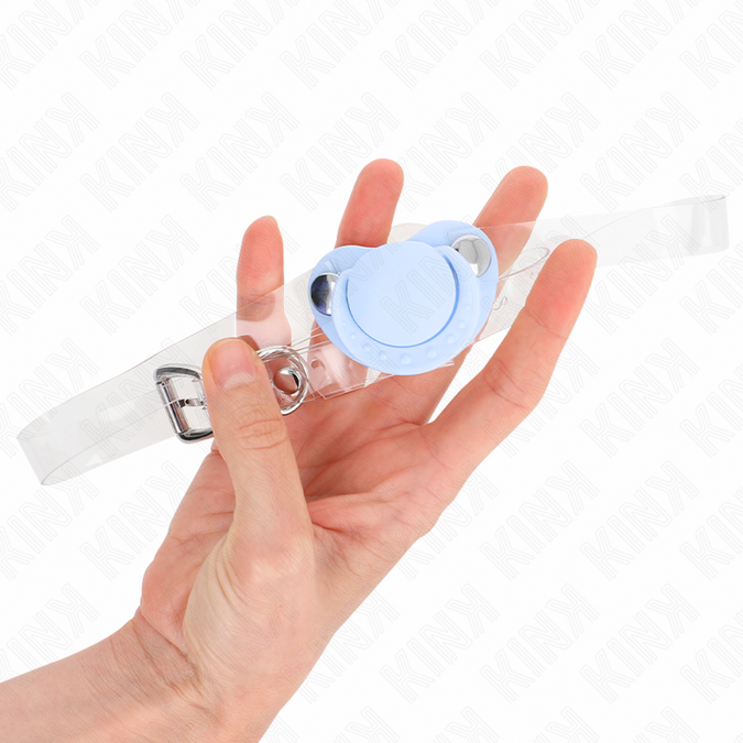 Kink – Hellblaue Schnuller-förmiger Knebel 5,5 x 4 cm Verstellbar 43 – 60 cm