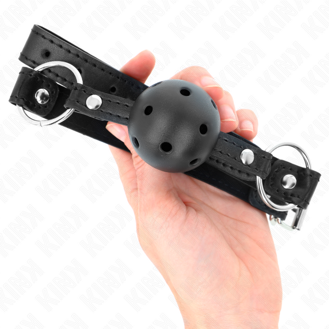 Kink – Holle Harde Zwarte Bal 4,5 Cm Gag Model 1 63,5 x 2 Cm