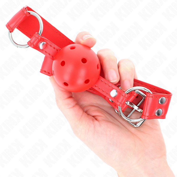 Kink – Komplett roter hohler harter Kugelknebel 62 x 2 cm