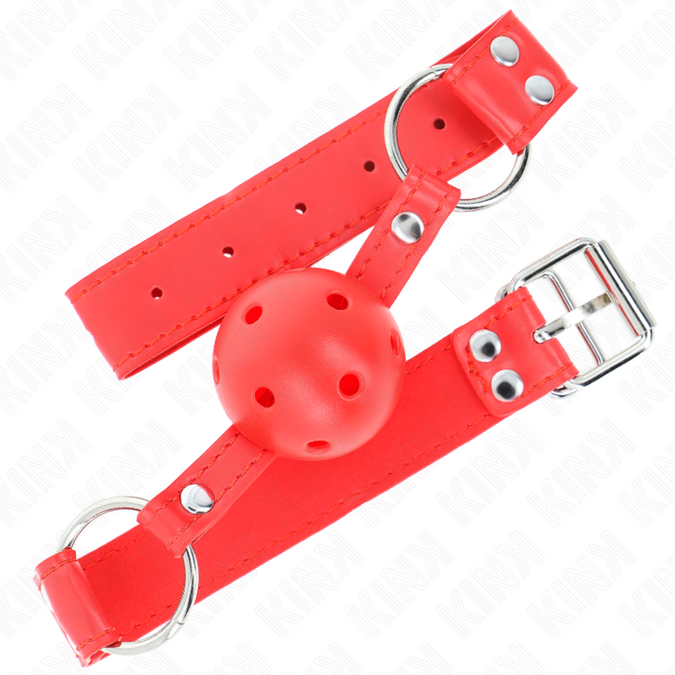 Kink – Komplett roter hohler harter Kugelknebel 62 x 2 cm