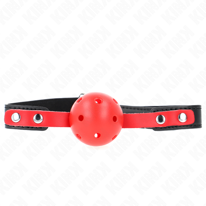 Kink – Roter Hohlharte Ball 4 Cm Knebel Schwarzer Riemen 60 X 2 Cm Verstellbar 37 – 52 Cm