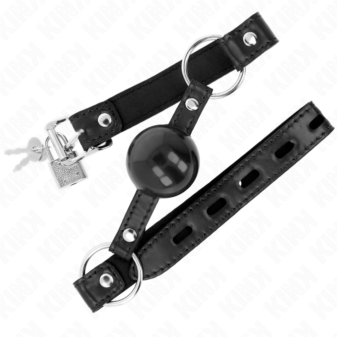 Kink – Schwarzer TPE Ballknebel 4 cm, 60 x 2 cm
