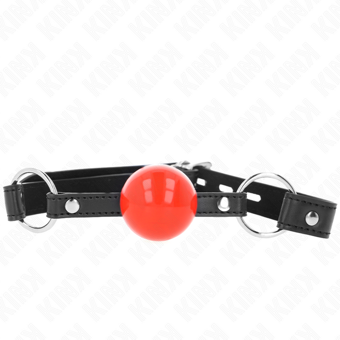 Kink – Kugel 4 Cm Knebel Mit Schloss Rote Kugel Schwarzer Riemen 60 X 2 Cm