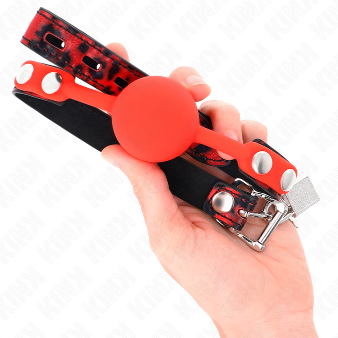 Kink – Modell 2 Silikonball 4 cm Knebel mit Schloss 60 x 2 cm