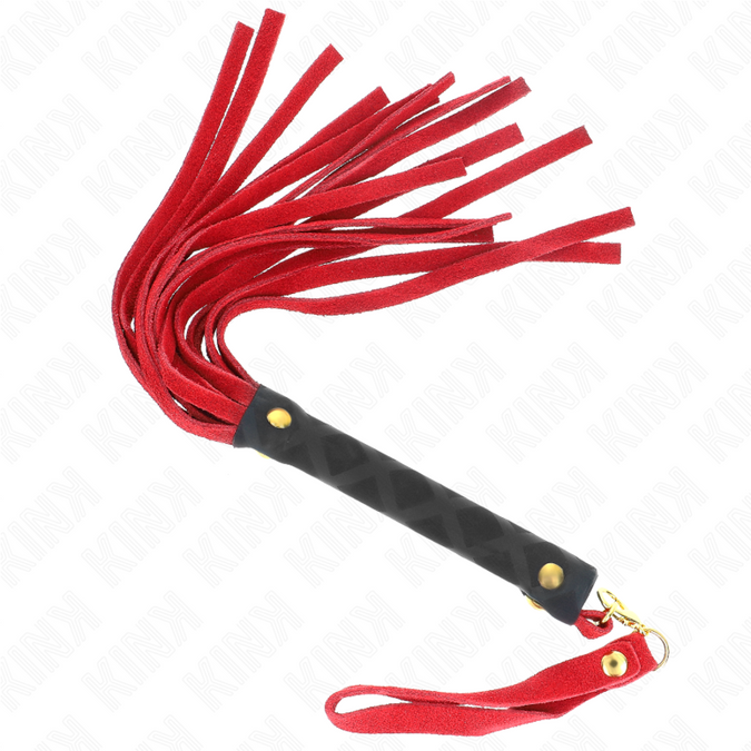 Kink – Rote Wildleder-Minipeitsche 30 cm