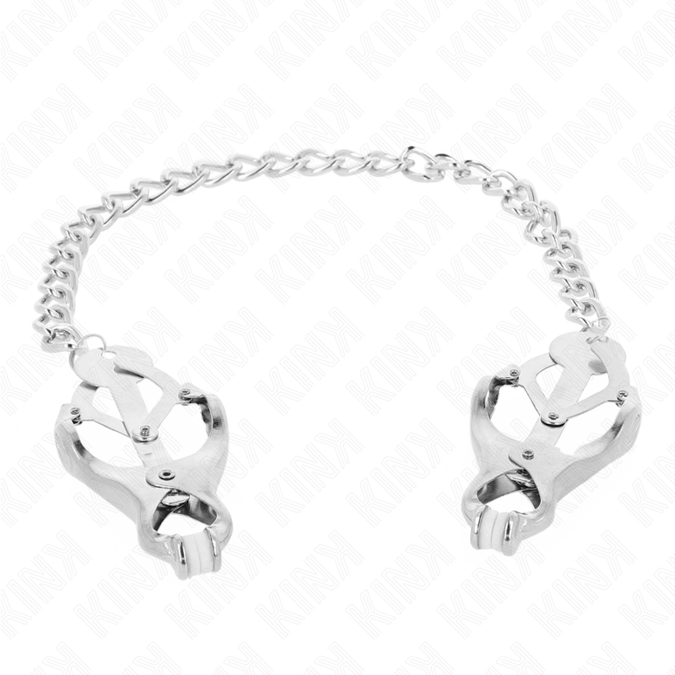 Kink – Japanische Kleeblatt-Nippelklemmen mit Kette Silber 30 cm