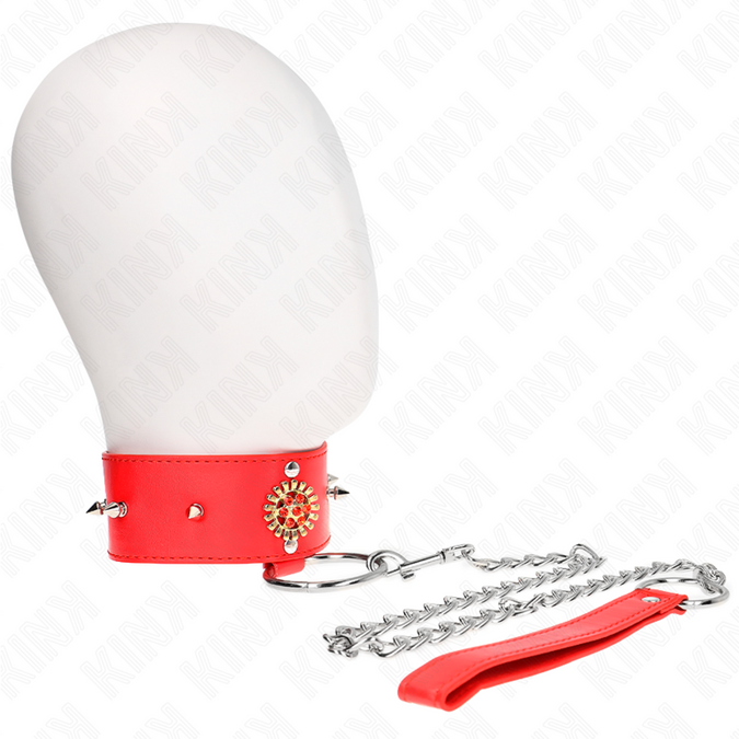 Kink – Rote Diamant Halskette Mit Gürtel 65 Cm Verstellbar 35 – 51 Cm X 7 Cm