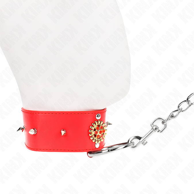 Kink – Rote Diamant Halskette Mit Gürtel 65 Cm Verstellbar 35 – 51 Cm X 7 Cm