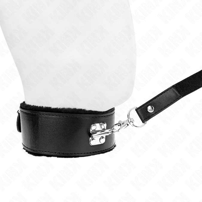 Kink – Ketting met riem 116 cm met zilveren studs Model 4 Zwart verstelbaar 40 – 48 cm x 6 cm