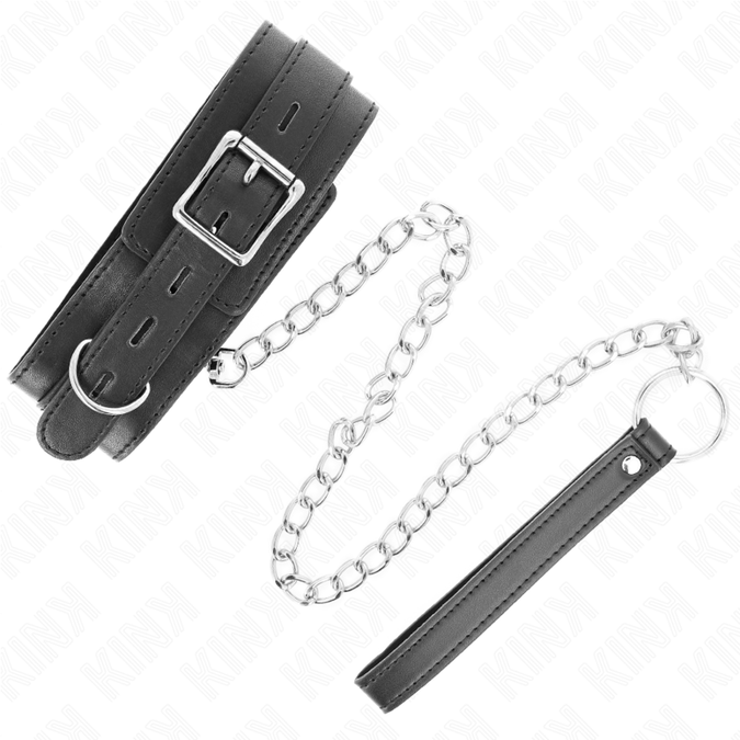 Kink – Halsband mit Gürtel 65 cm mit Riemen Schwarz 54 x 4,5 cm