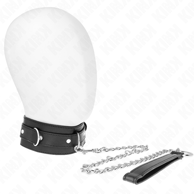 Kink – Halsband mit Gürtel 65 cm mit Riemen Schwarz 54 x 4,5 cm