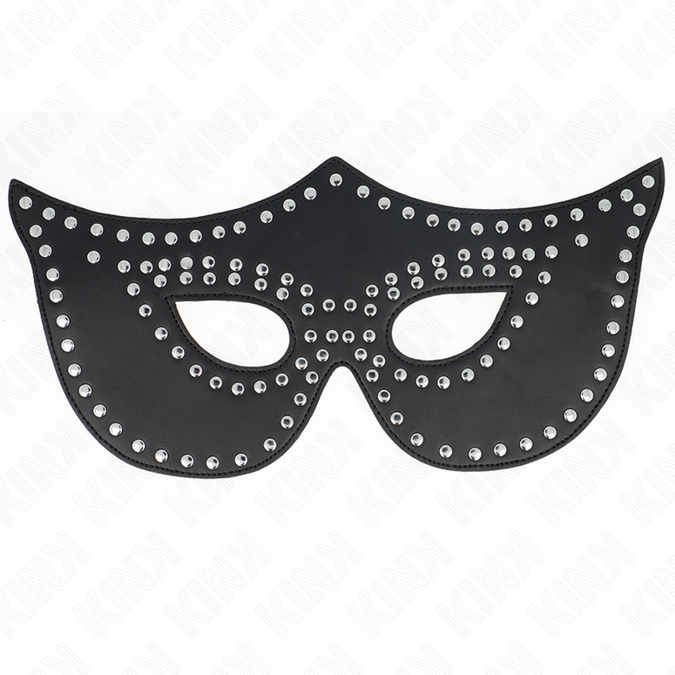 Kink – Lederimitat Maske mit Nieten Modell 2 30 x 12 cm
