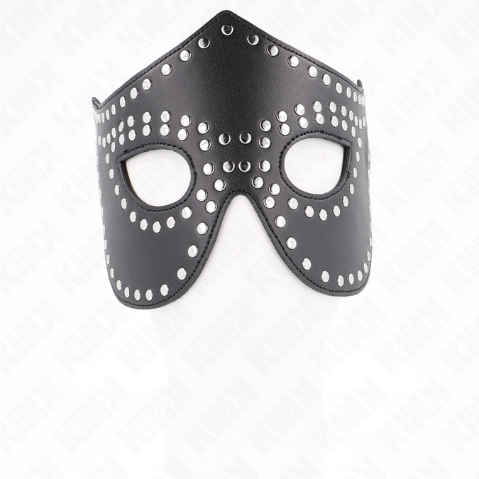 Kink – Lederimitat Maske mit Nieten Modell 2 30 x 12 cm