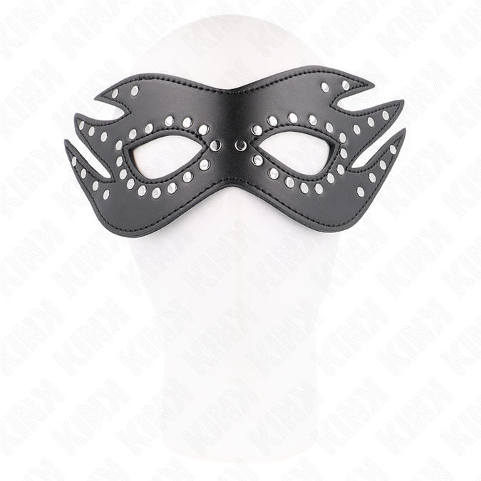 Kink – Lederimitat-Maske Mit Nieten Modell 3 26 X 9,5 Cm