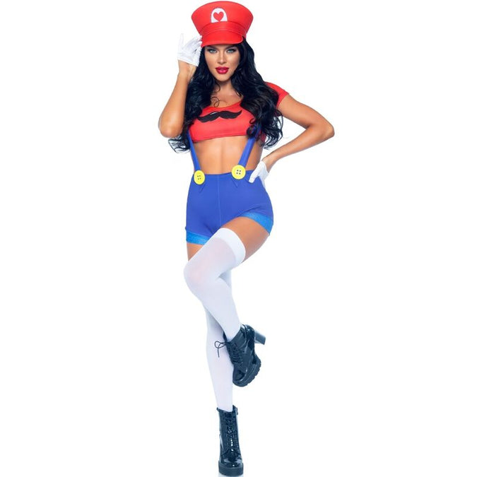 Leg Avenue – Sexy Kostüm Mario Bros Rot/Blau M 